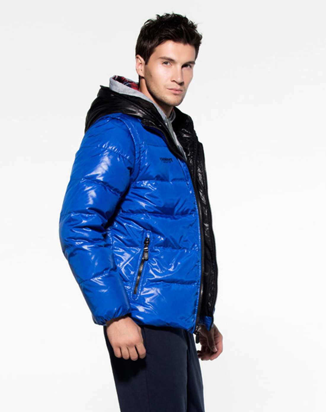 男士宝蓝色经典加厚版羽绒服