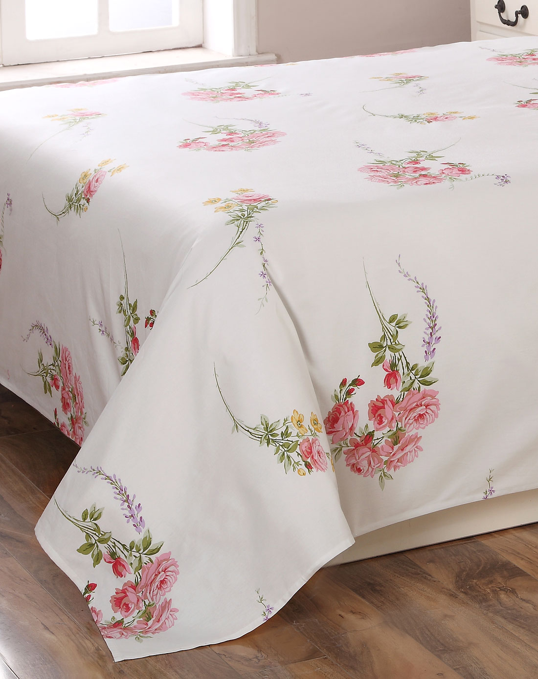 5米床全棉活性斜纹贡缎印花被套a版大花床单四件套