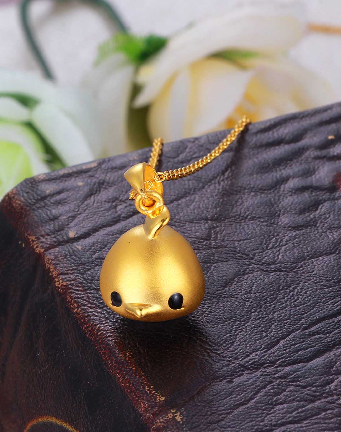 千足金硬金吊坠 超萌—小鸡