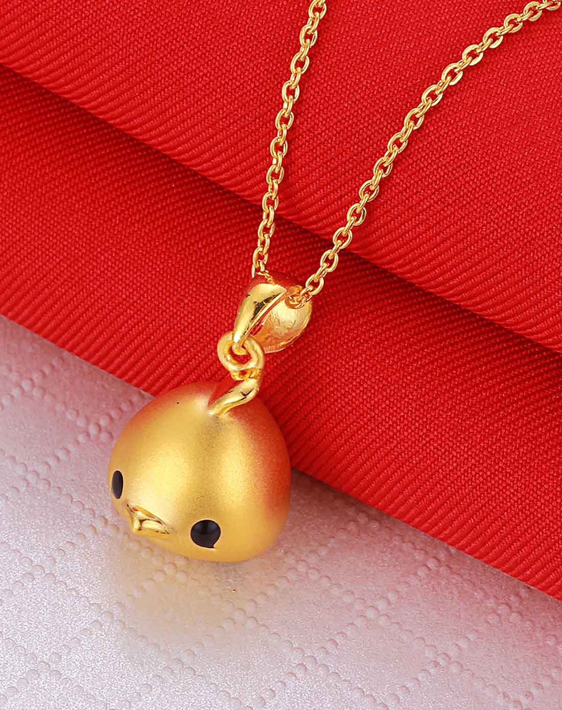 千足金硬金吊坠 超萌—小鸡