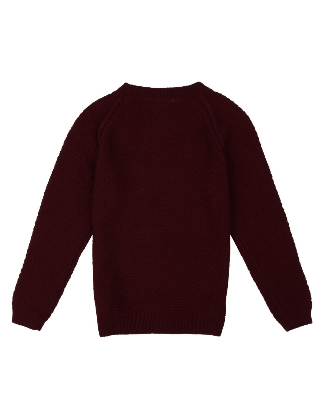男童棕红毛衣
