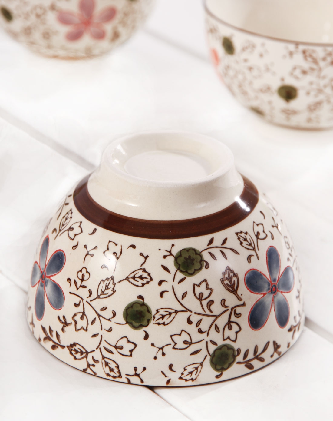 彩绘梅花套碗5入