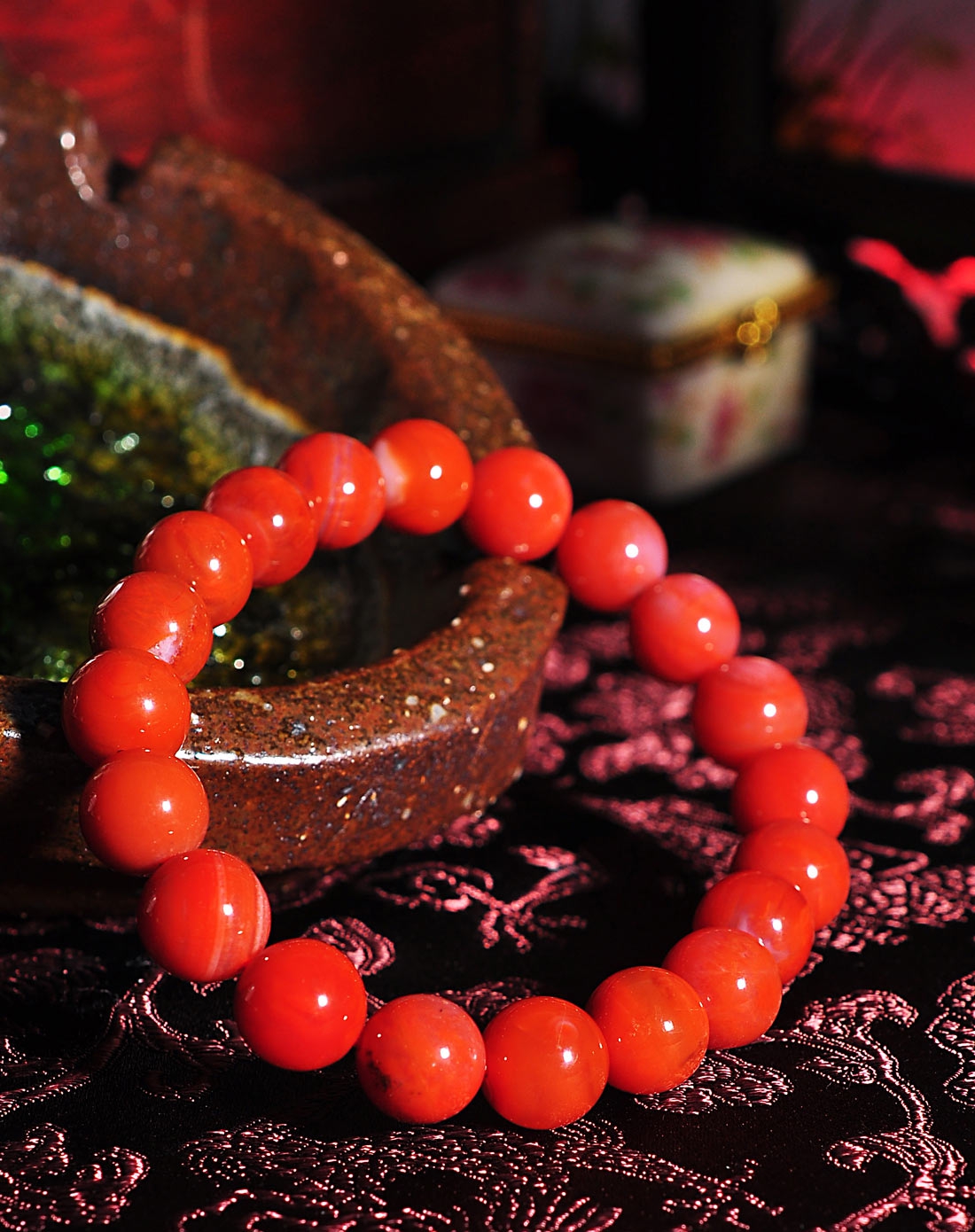 南红玛瑙手串-紫气东来(附证书)