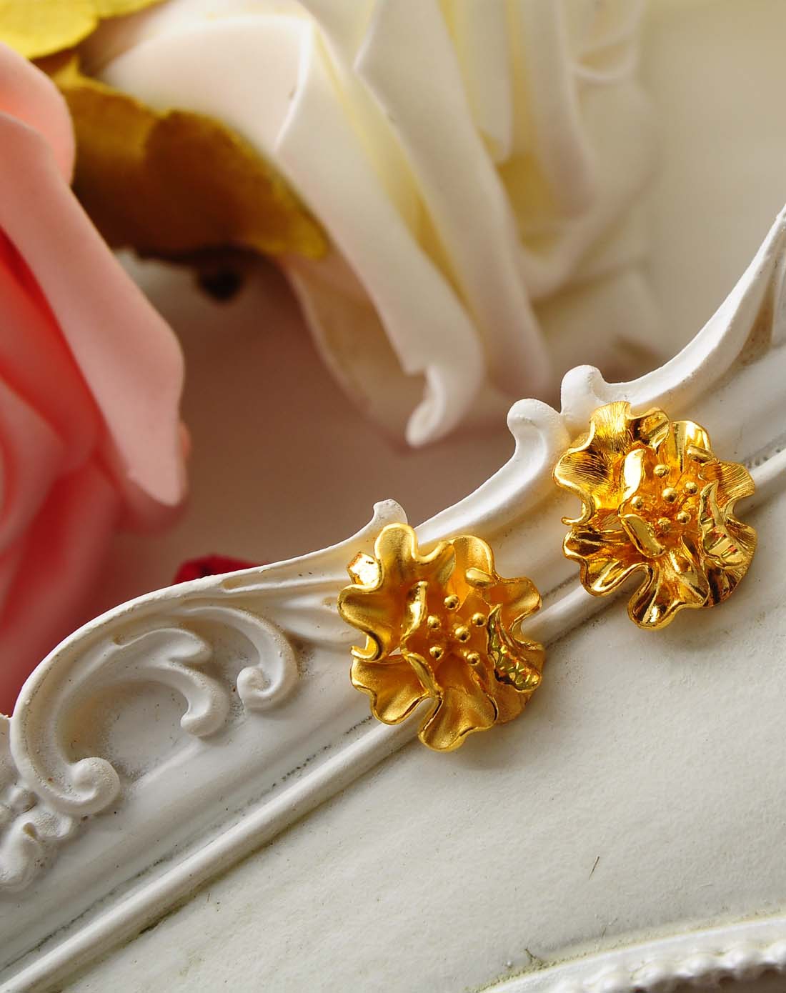 千足金至纯金语 芙蓉魅力系列 芙蓉花吊坠