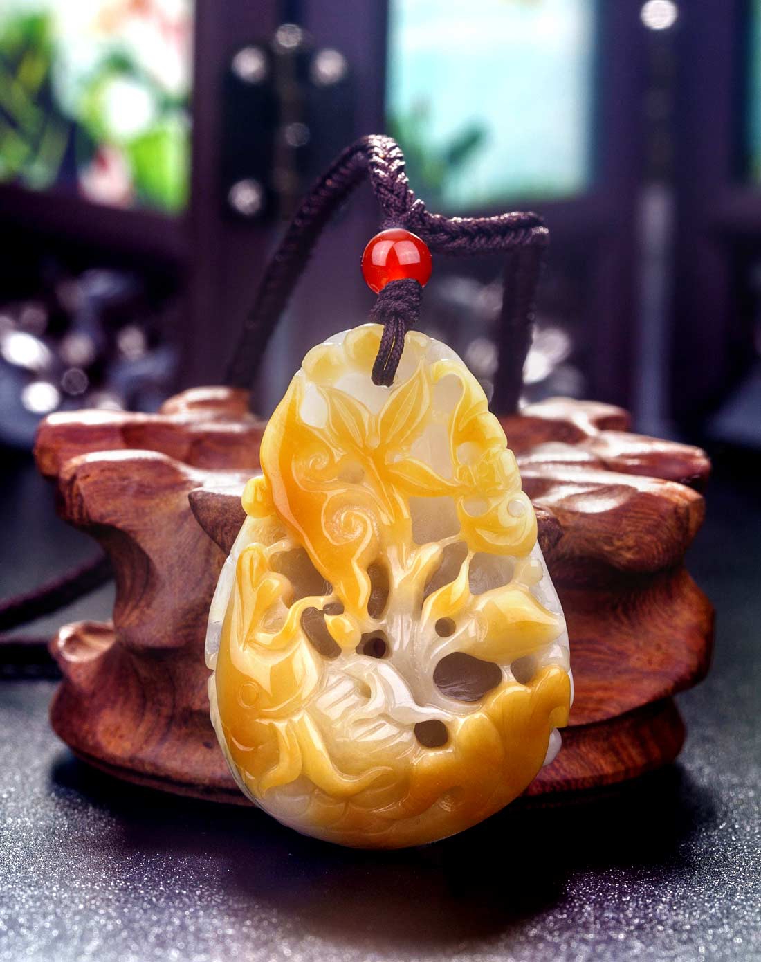 冰糯种飘黄翡年年有鱼挂件吊坠极品天然翡翠a货(附国检证书)