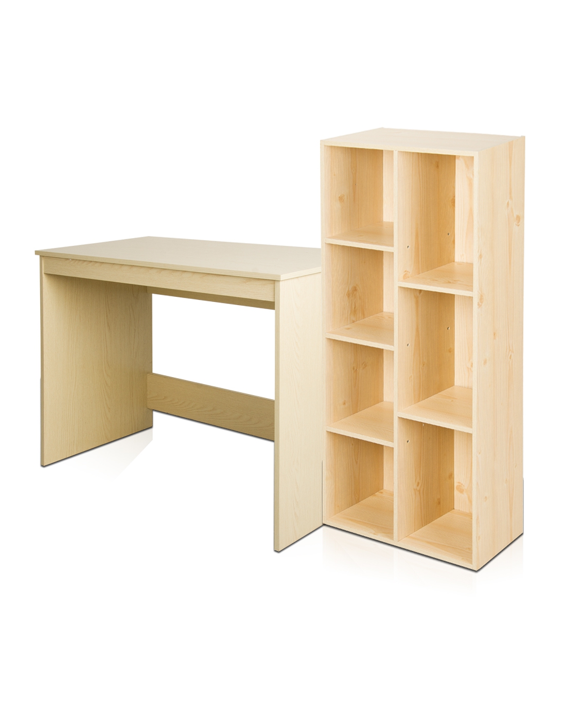 慧乐家funature家具时尚百搭枫木色组合书桌书柜套装fnal-11116_唯品