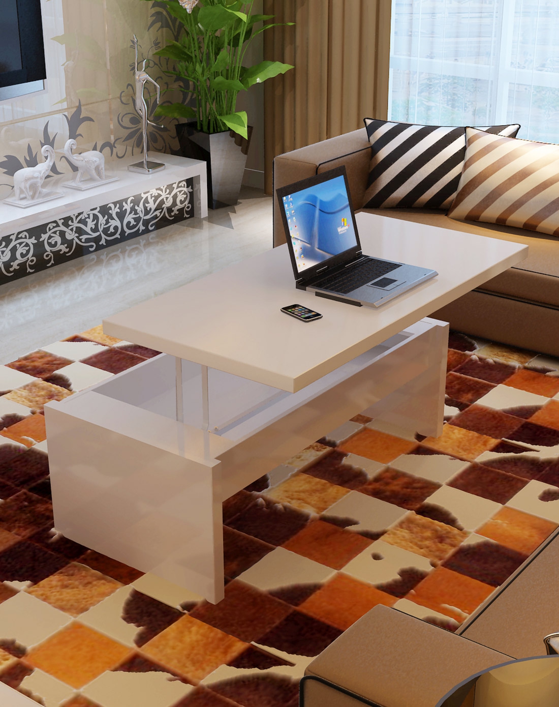 多功能升降茶几0.7m-0.475m