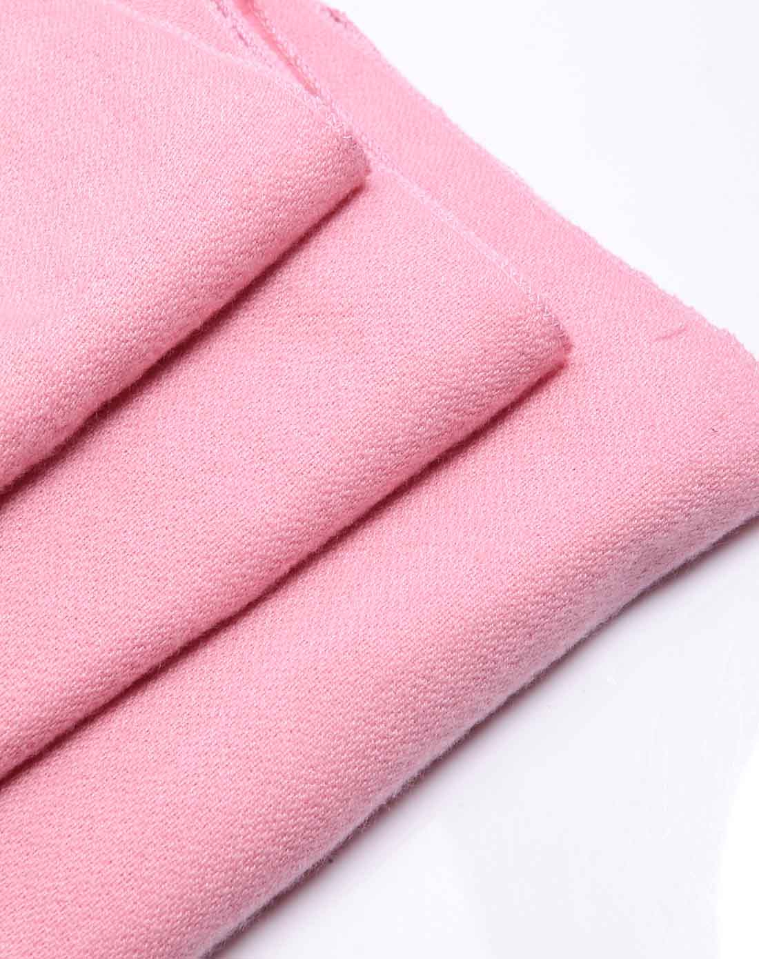 慕黛希尔 女款纯粉色散须纯色围巾