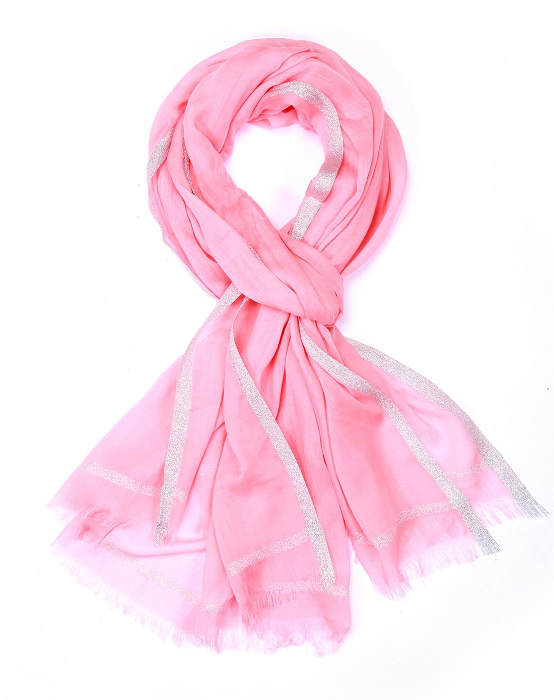 简约浪漫粉红色围巾