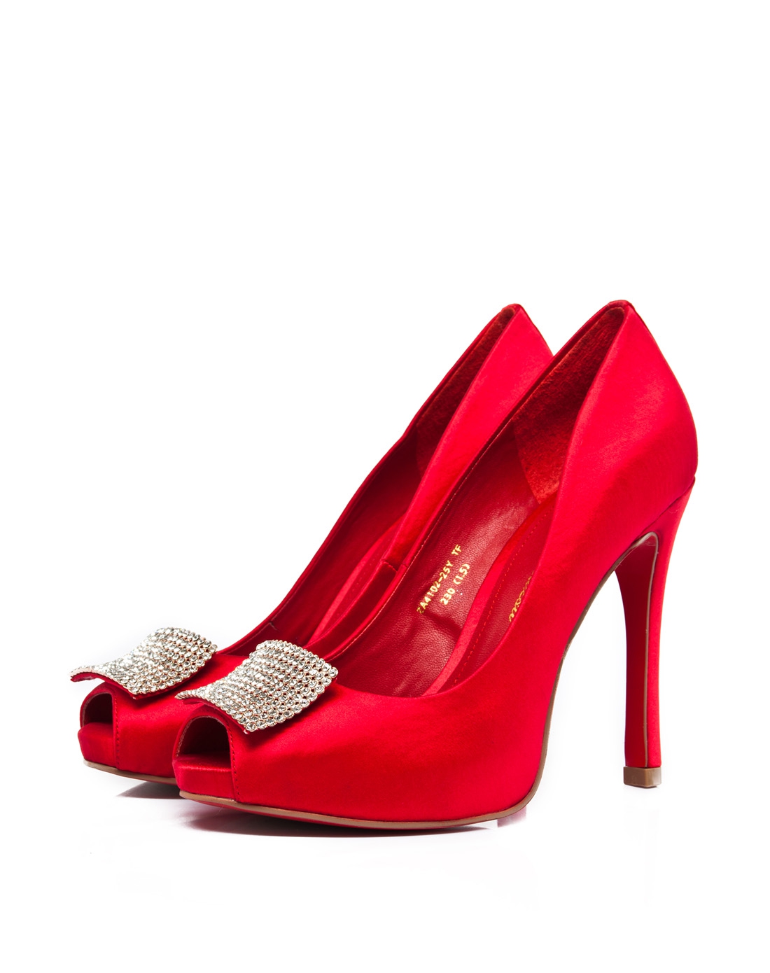 zsazsazsu 14年新款大红色丝绸布超高跟空鞋