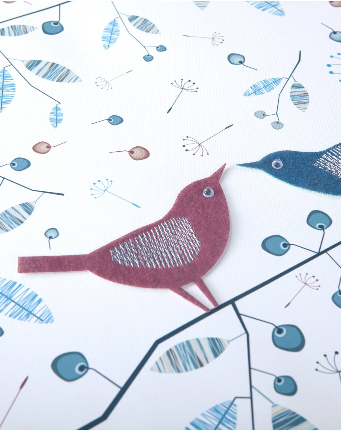 手工布艺装饰画双喜临门