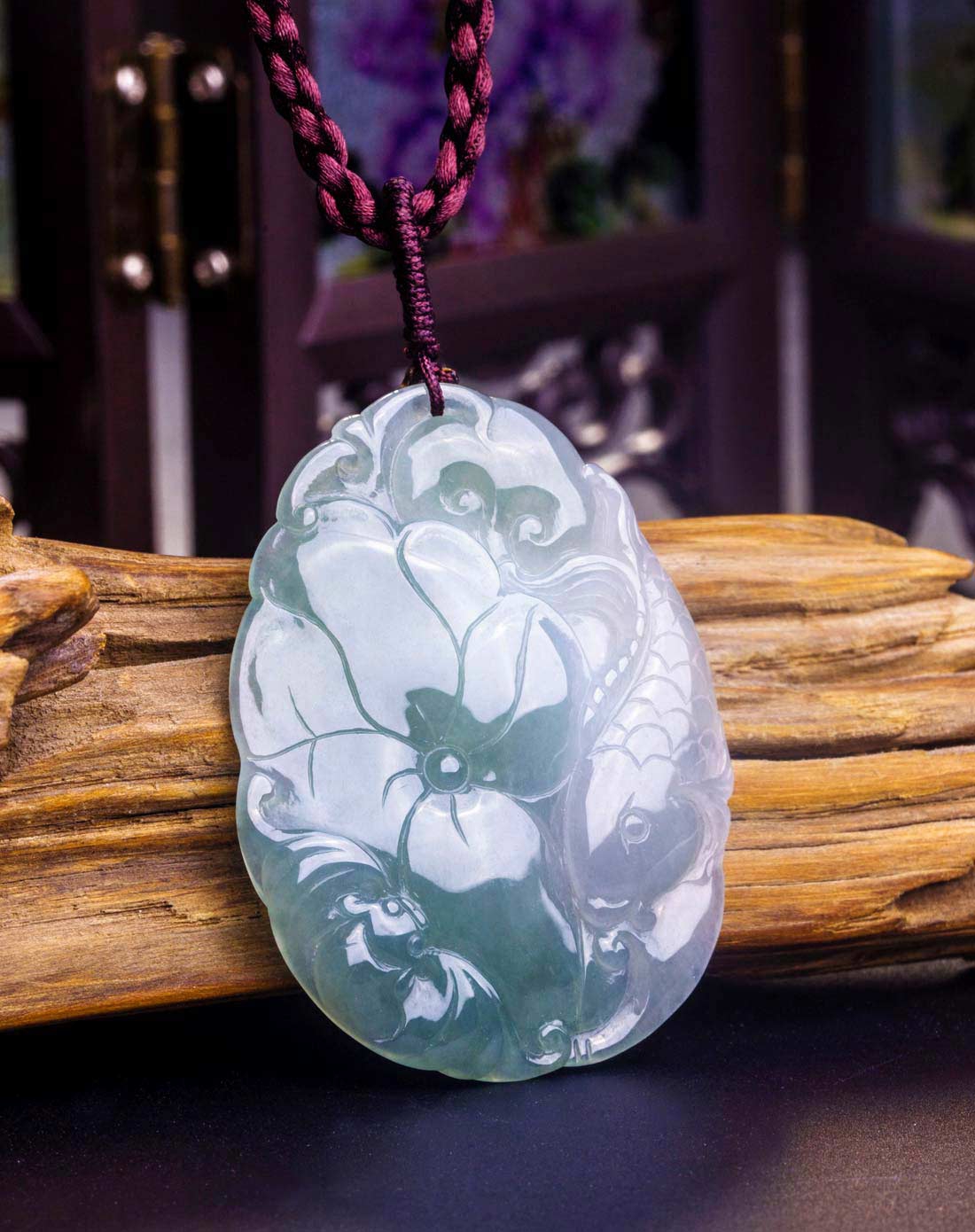 一品翠珠宝专场-冰种晴水年年有余挂件吊坠天然翡翠a货(附国检证书)