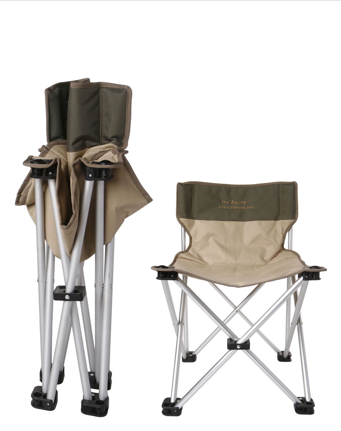 卡其色爱旅悠二代超轻便携铝合金折叠椅(2把装)