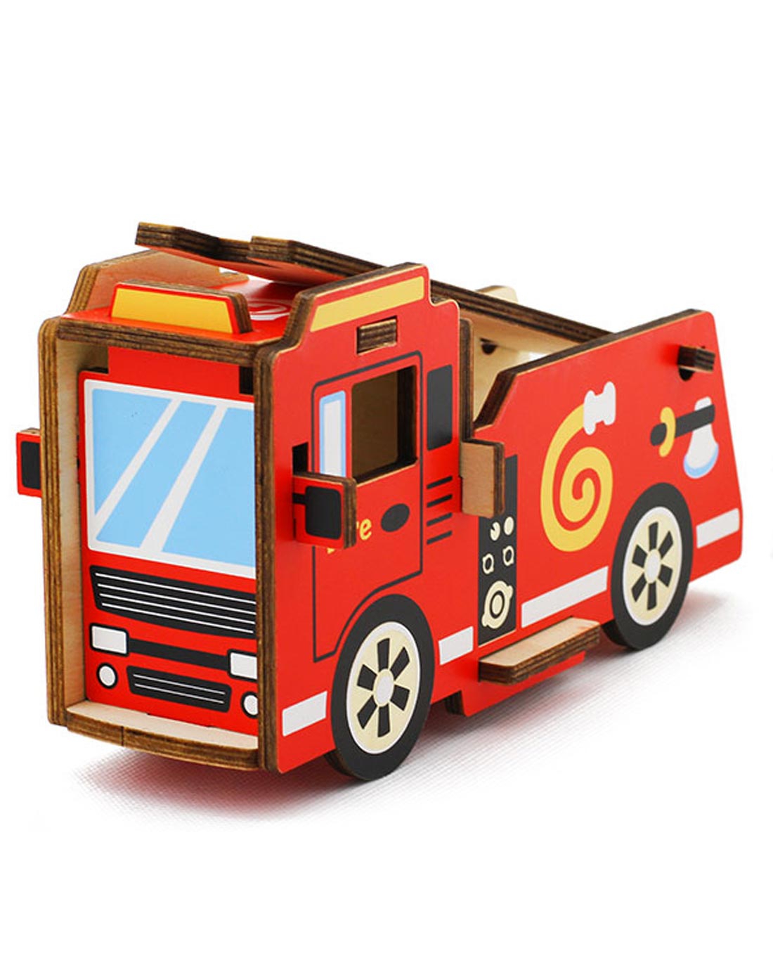 木玩世家玩具排拼插拼图拼装消防车bh2508a6935494713751_唯品会