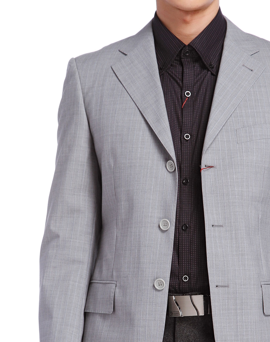 商务正装灰色长袖西服
