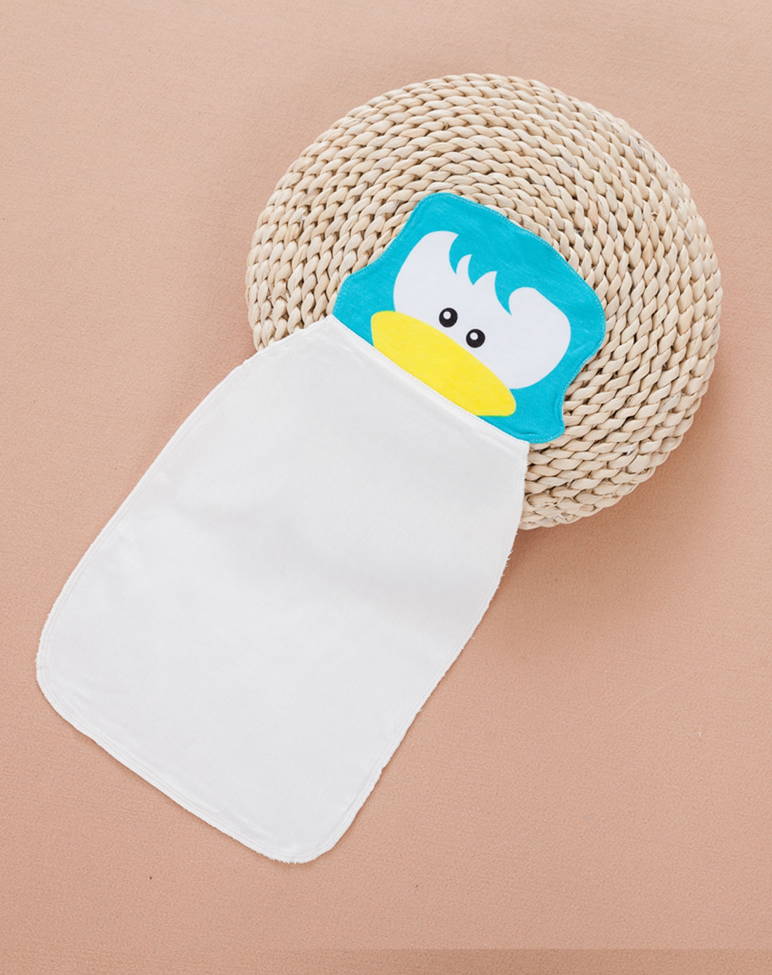 婴幼儿吸汗巾/垫背巾4条入(企鹅/猫)