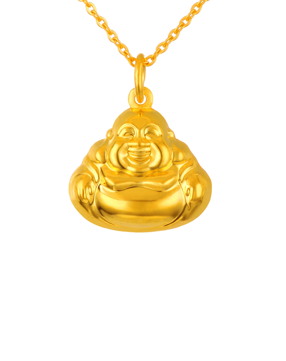 千足金黄金吊坠 笑脸佛