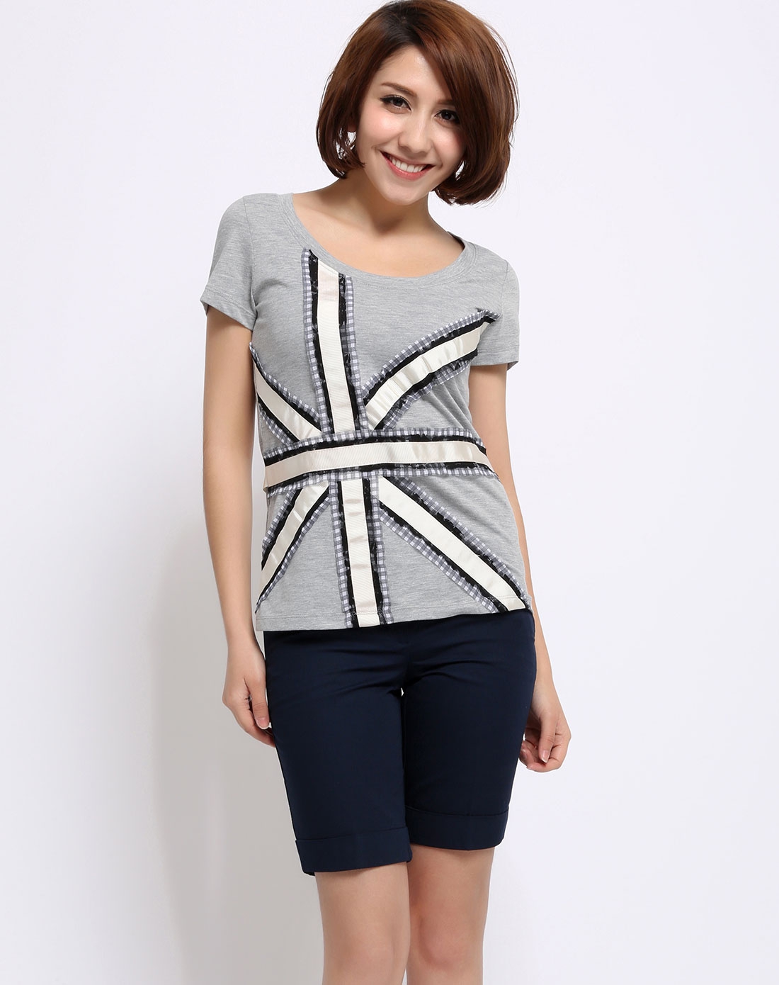 mango女士透明灰短袖t恤衫