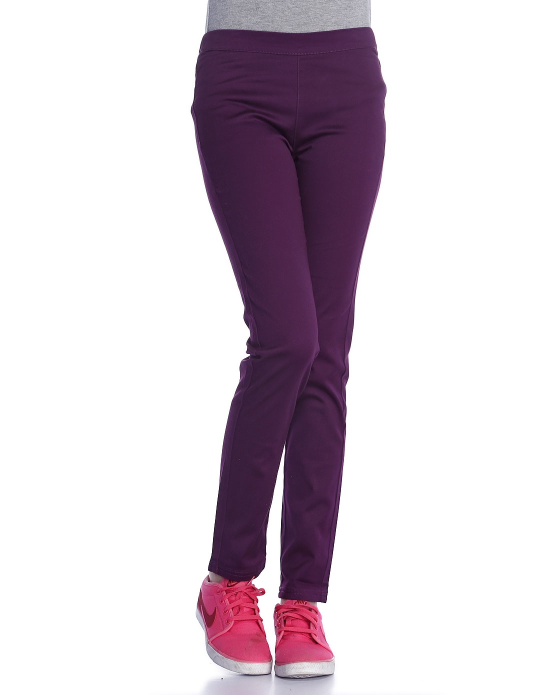 运动休闲no.1文化系列女款茄紫色长裤