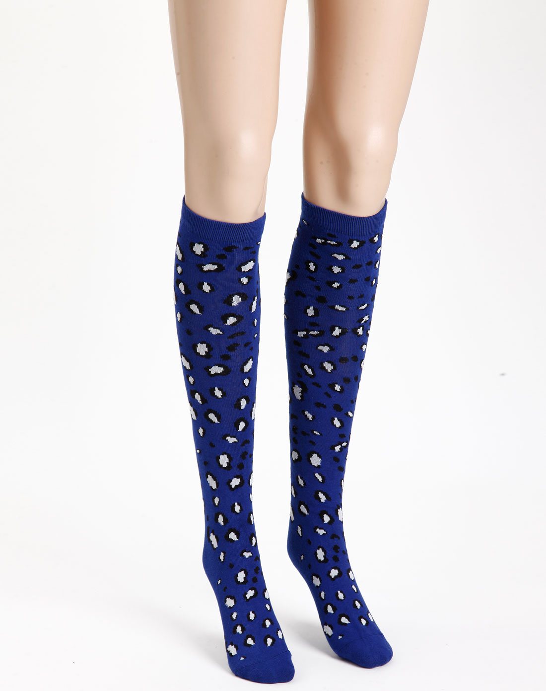 女款蓝色图纹长袜