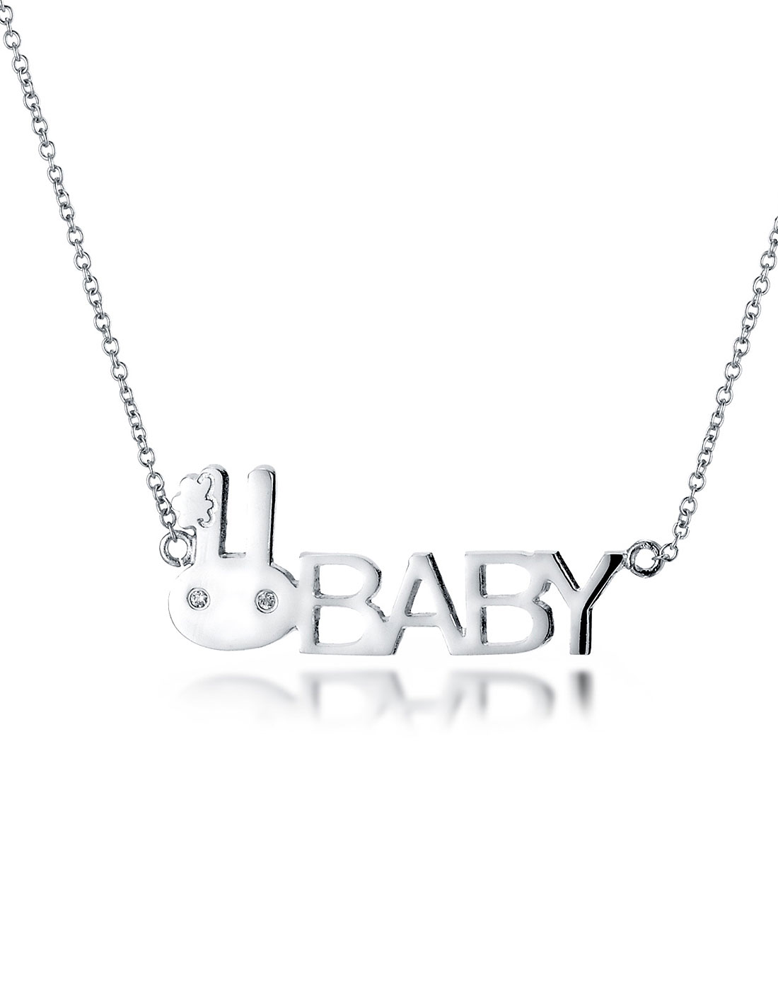 925纯银英文baby字母项链
