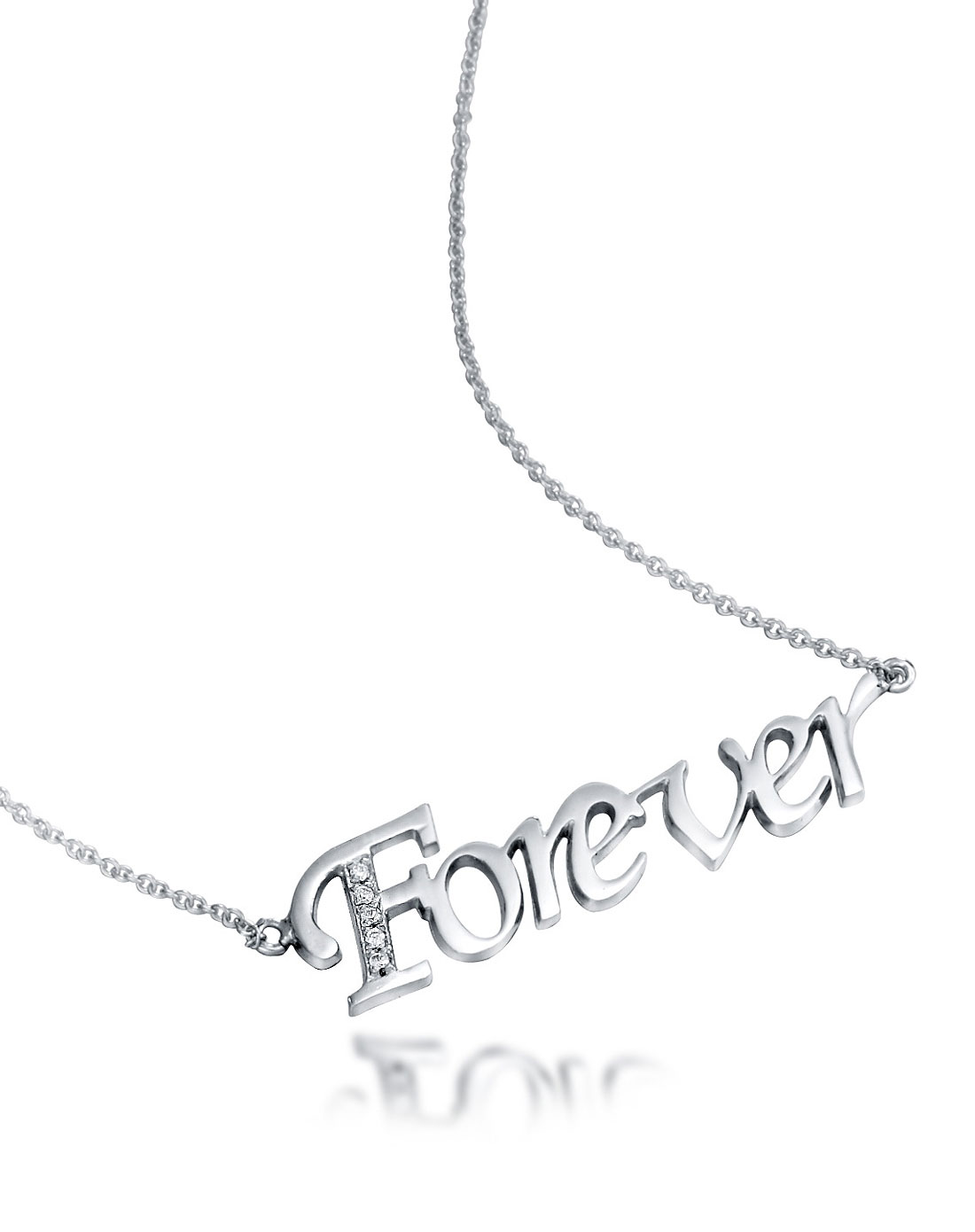 925纯银英文forever字母项链