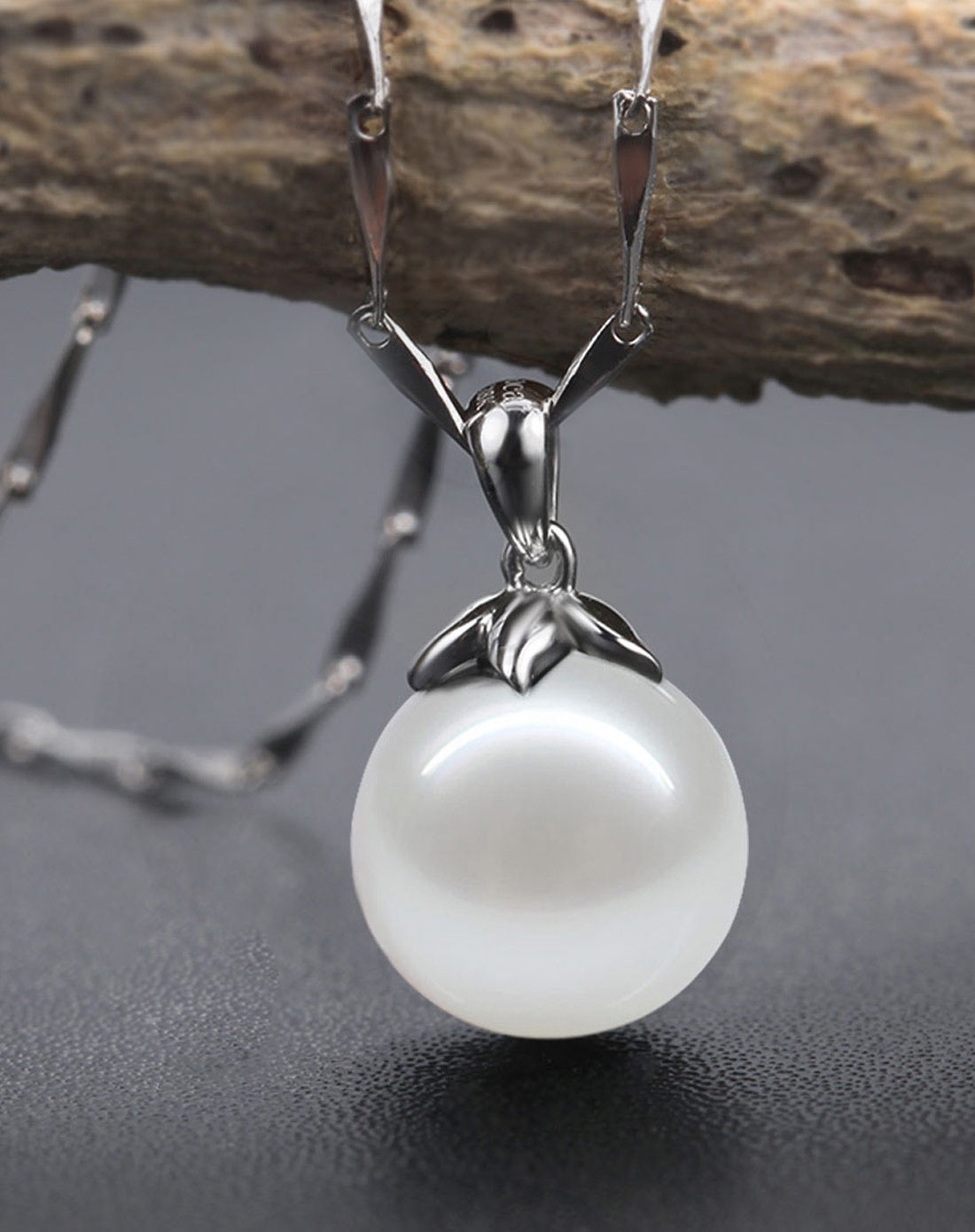 嘉博瑞gvbori珠宝专场-白18k金顶级淡水珍珠吊坠【逸】9-10mm-权威