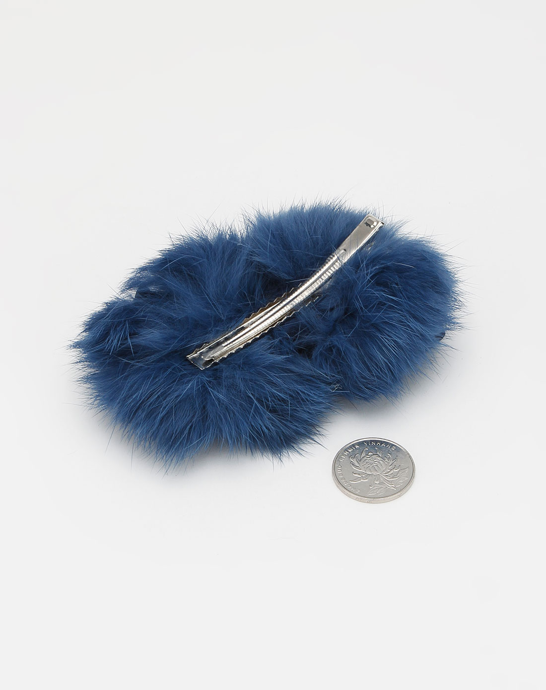 饰品库存专场-dorlan 蓝色蝴蝶结毛皮时尚发夹