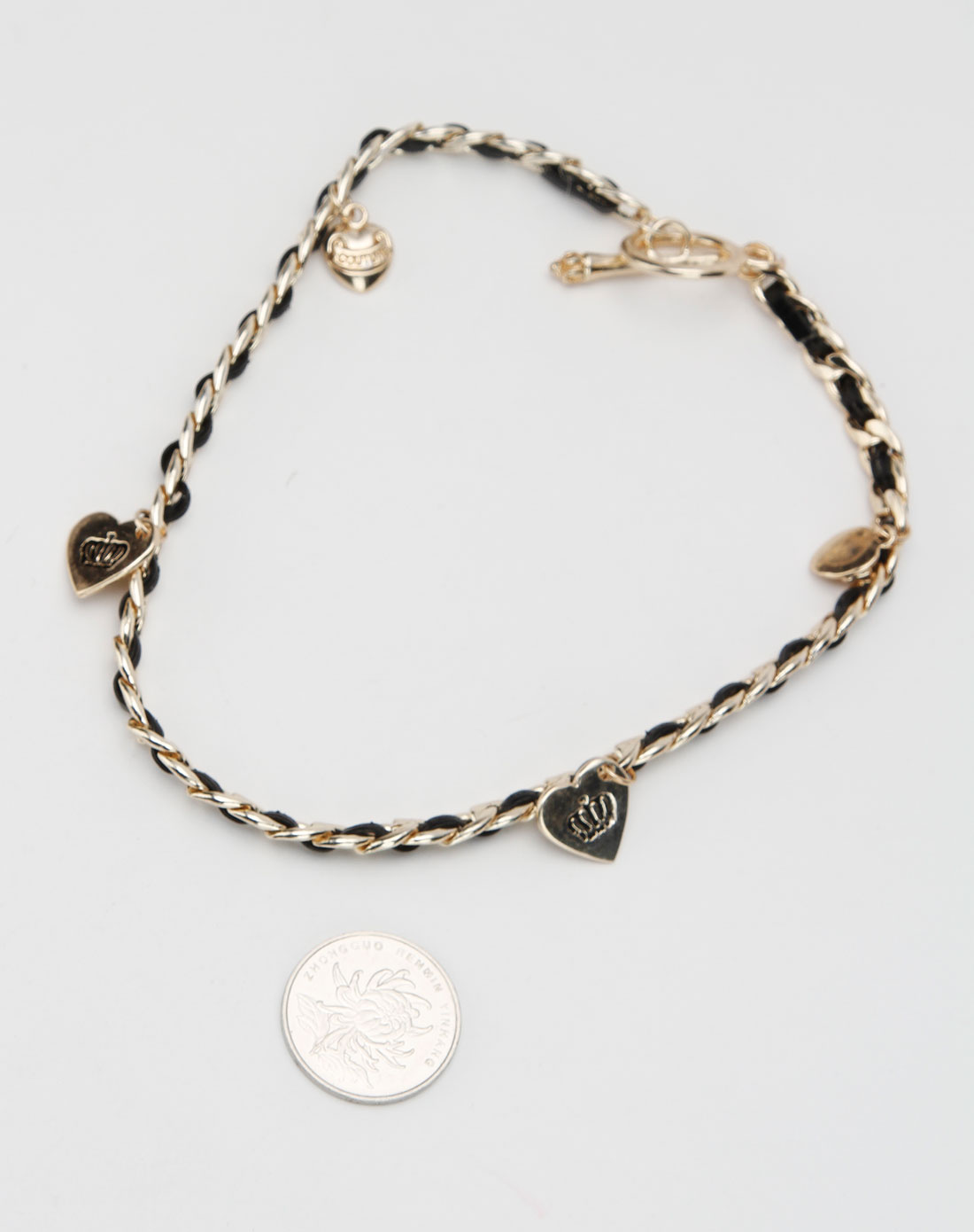 dorlan饰品专场-黑/金色心形金属链条个性手链