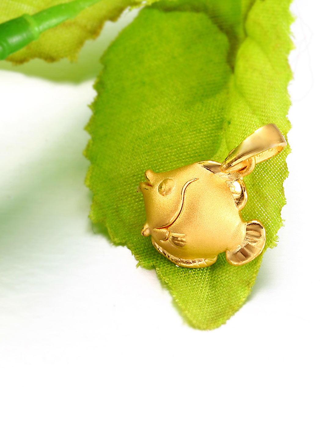 3d硬金千足金小黄鱼吊坠 可爱萌鱼