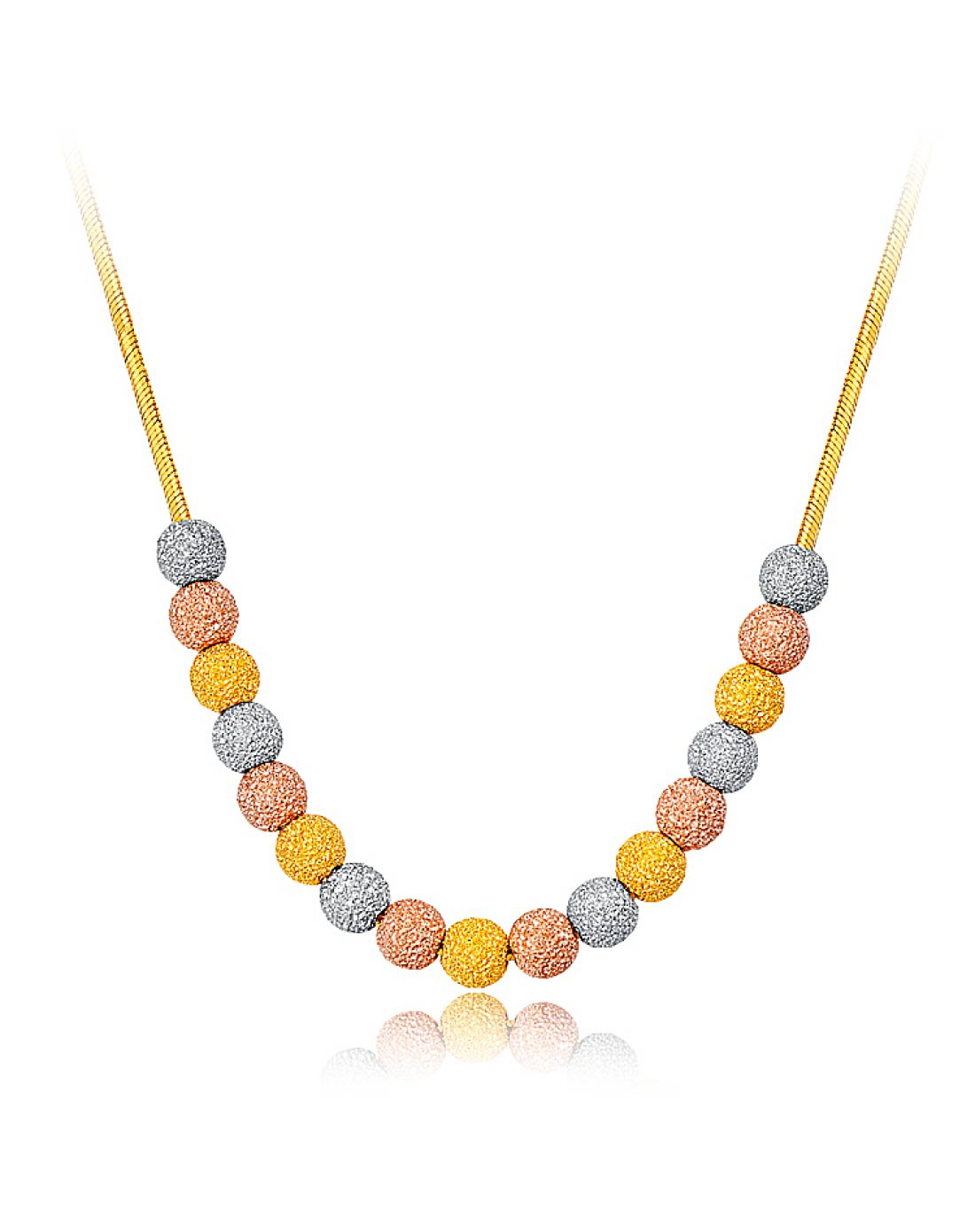 周大福chow tai fook珠宝专场-三色甜美糖果黄金项链(计价)