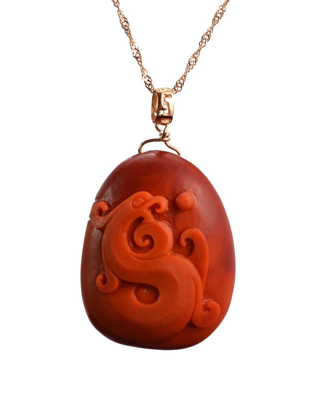 18k南红玛瑙火焰红龙行天下吊坠李俊昌落款