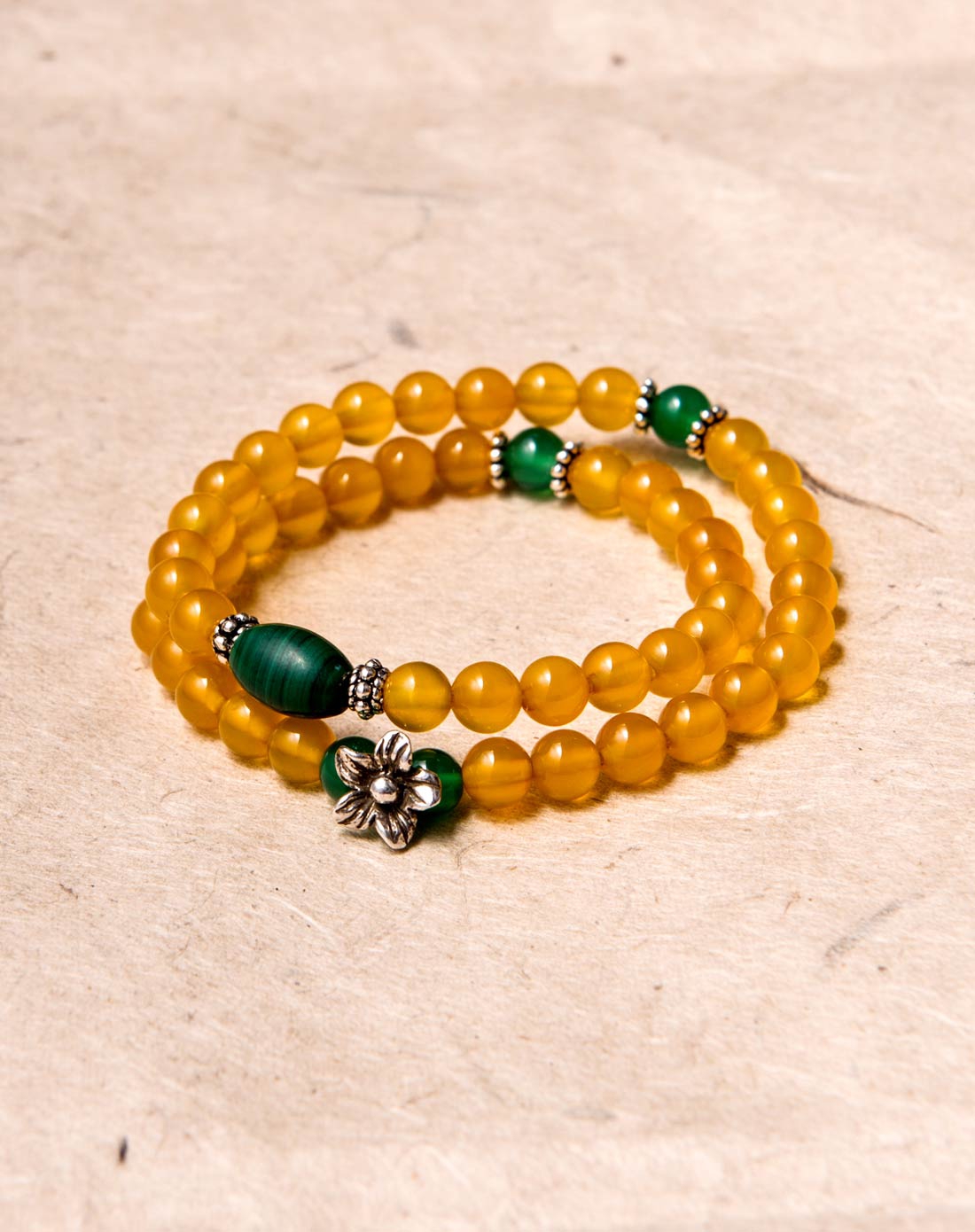 熹-藏式天然黄玛瑙手串
