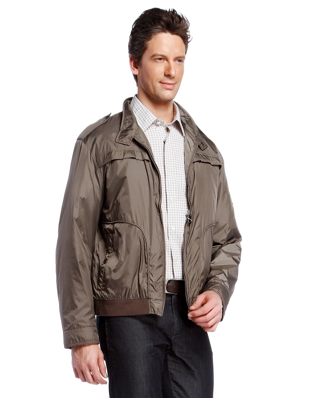 中灰卡色休闲长袖夹克