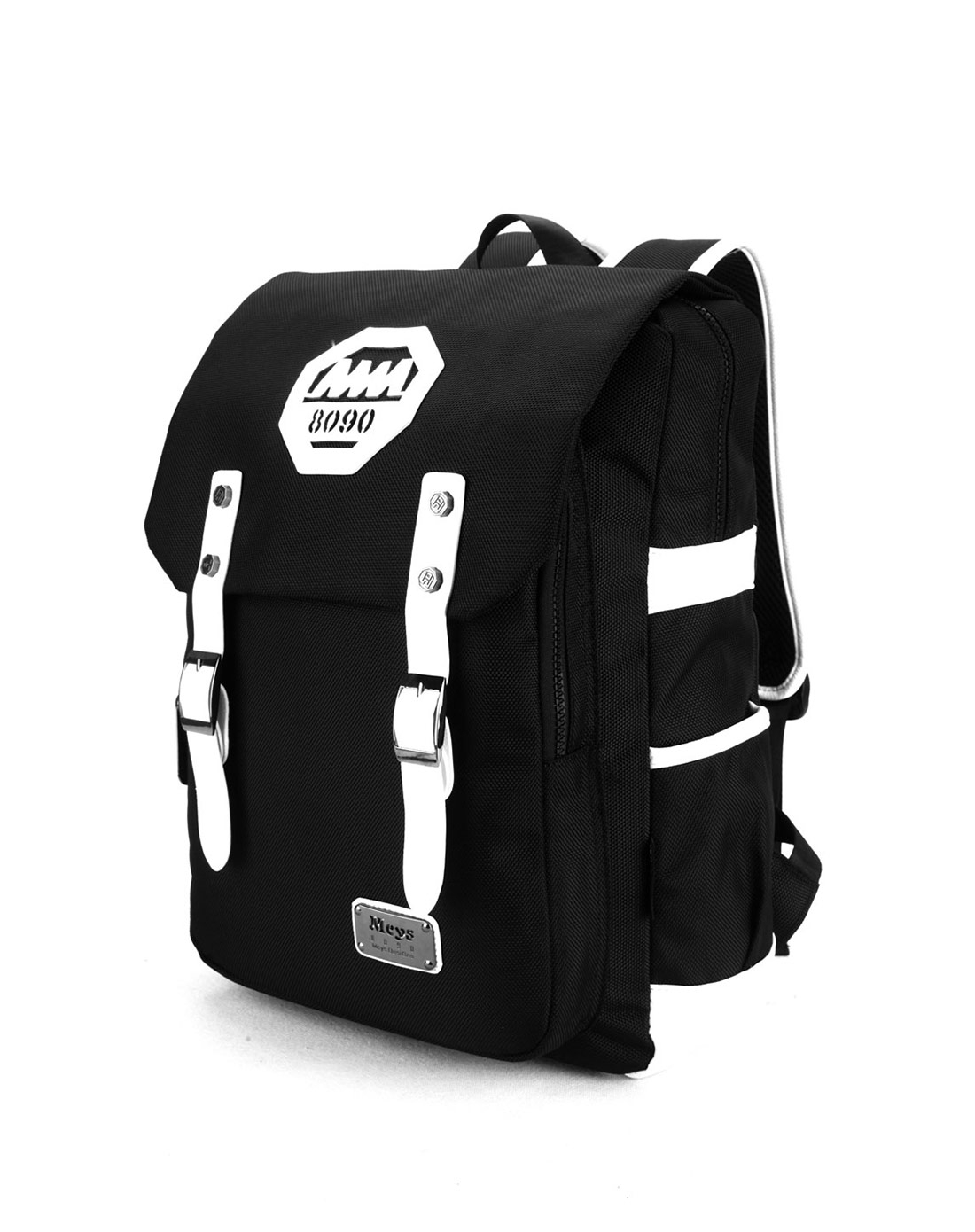 黑白色双肩旅行运动包