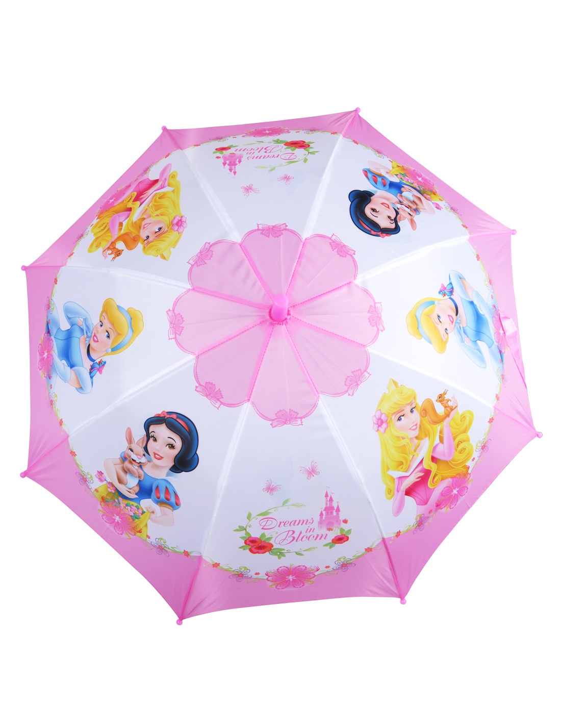 迪士尼女童粉色公主直柄儿童雨伞