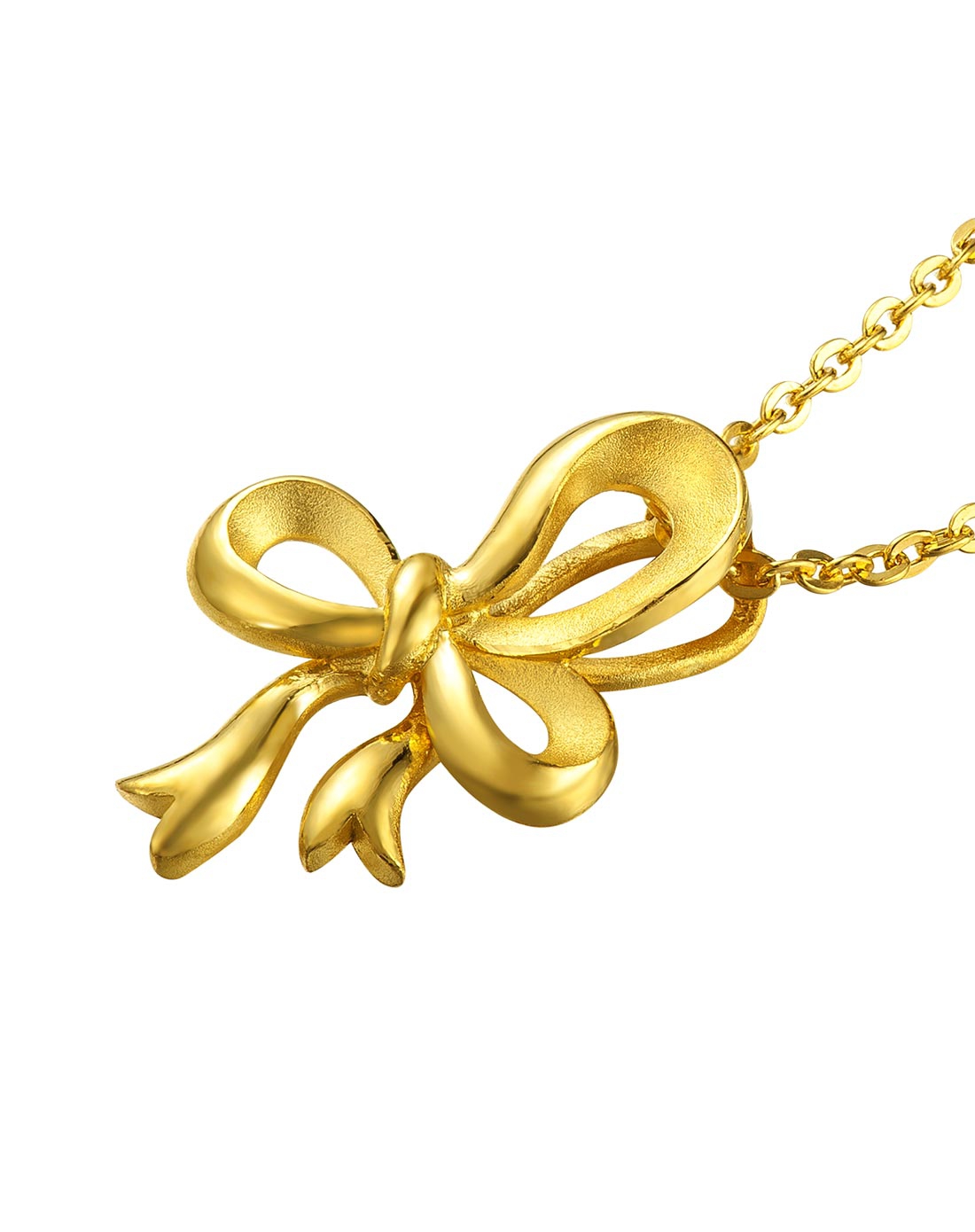 六福珠宝lukfook jewellery专场-千足金蝴蝶结黄金吊坠(计价)1.781克