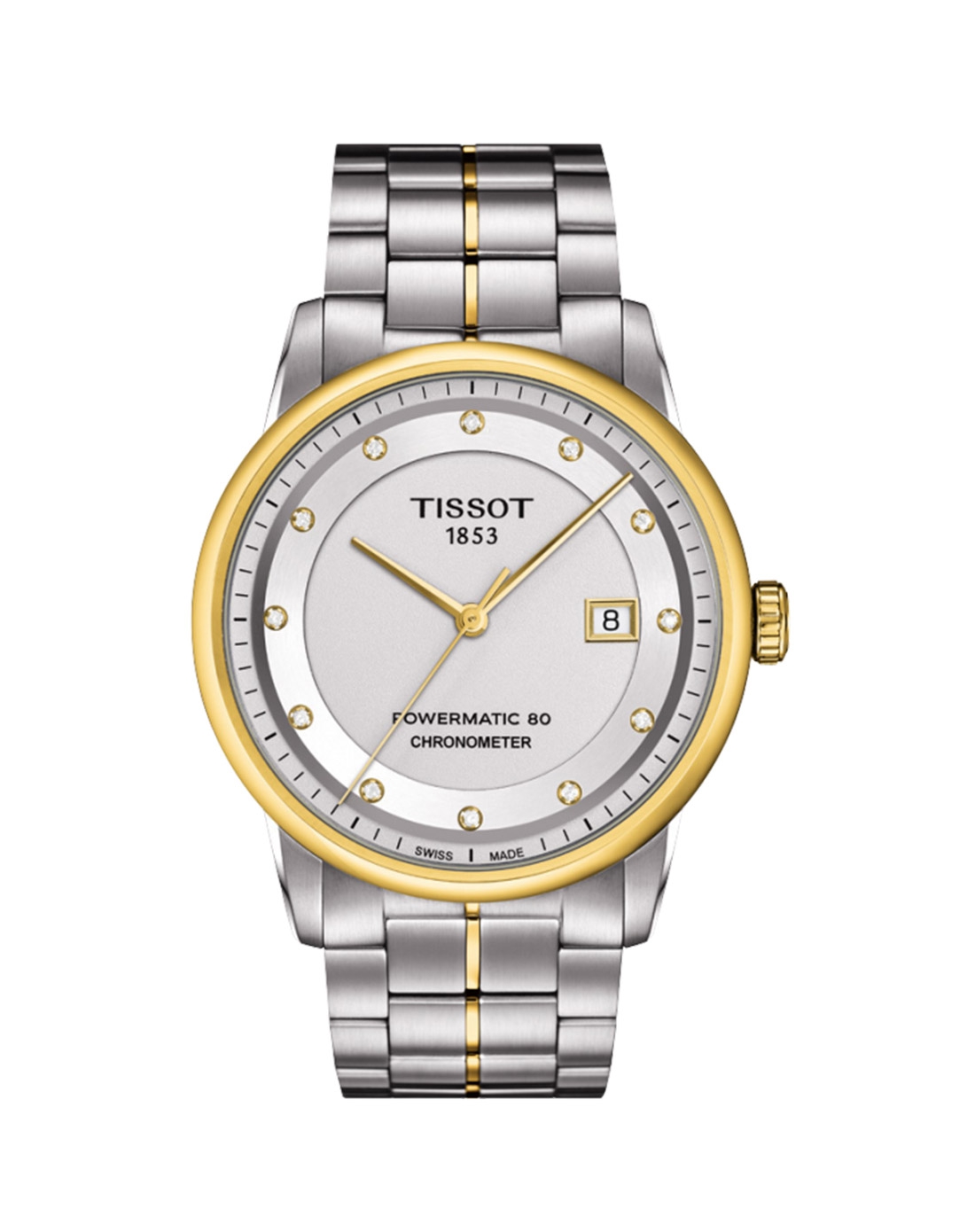 天梭tissot手表专场-luxury 系列 钻石刻度 自动机械男表 t086.408.