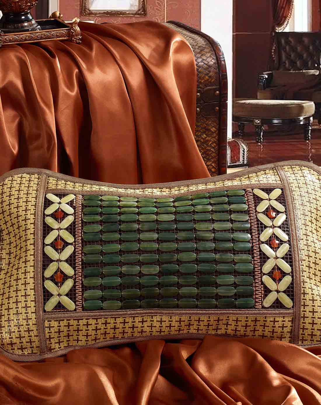 夏凉枕翡翠提花枕40*60