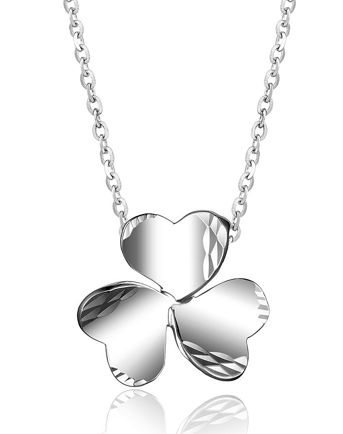 三叶草炫彩pt950吊坠