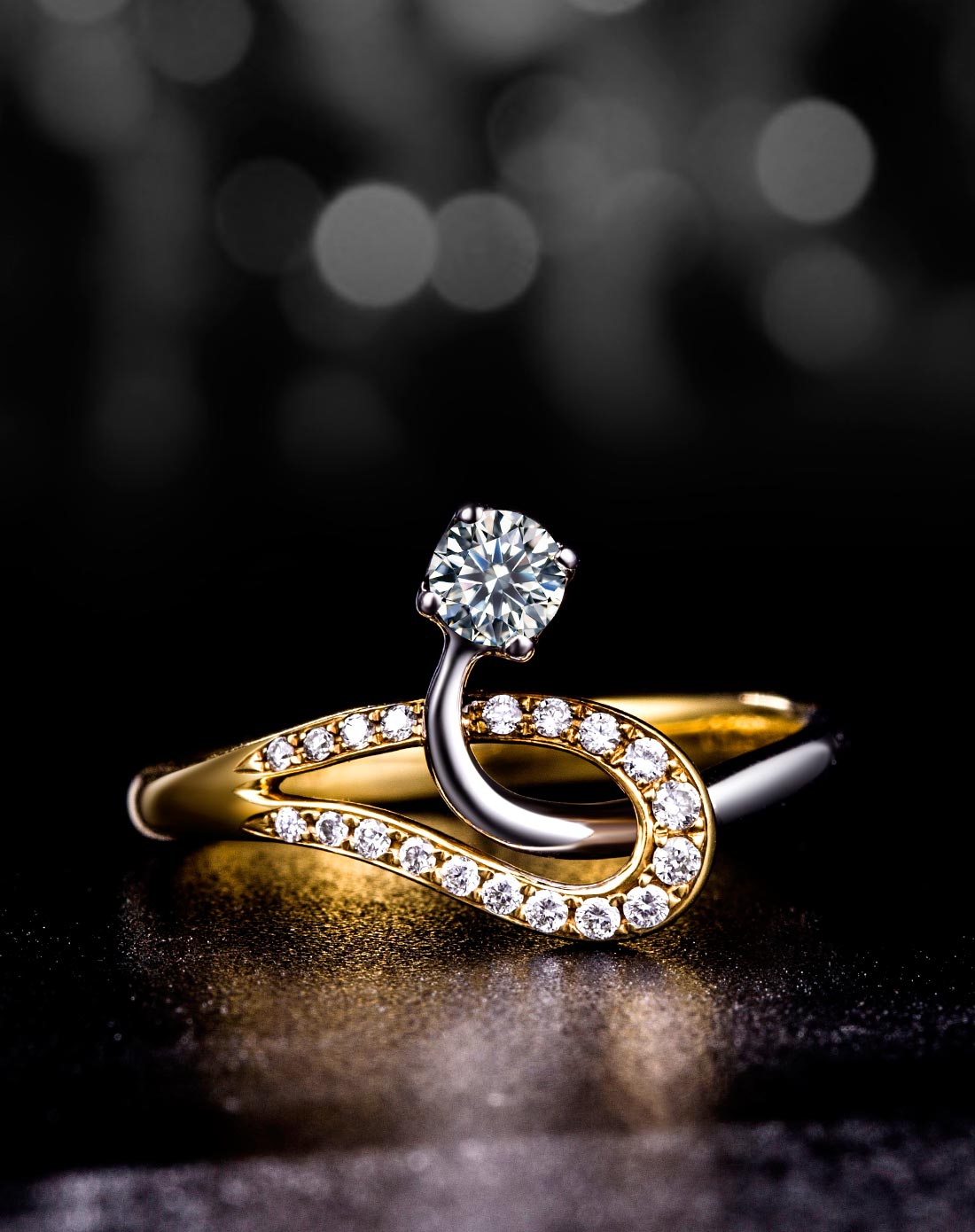 18k金22分i-j色vvs钻石戒指