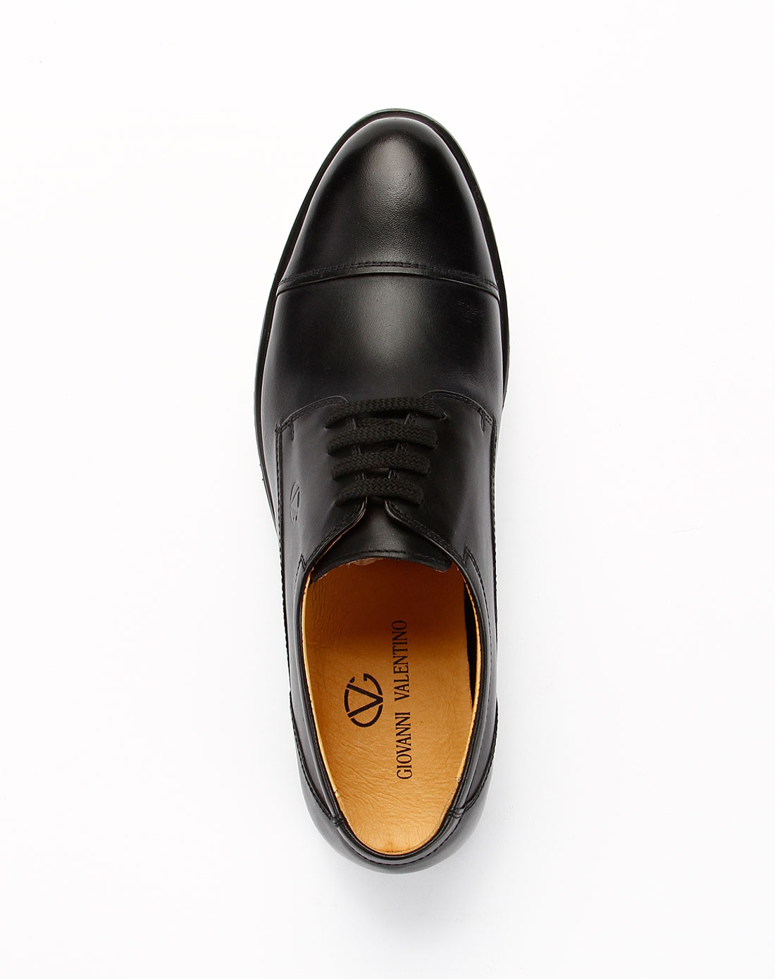 卓凡尼-华伦天奴giovanni valentino男款黑色尖头系带皮鞋2ae30323