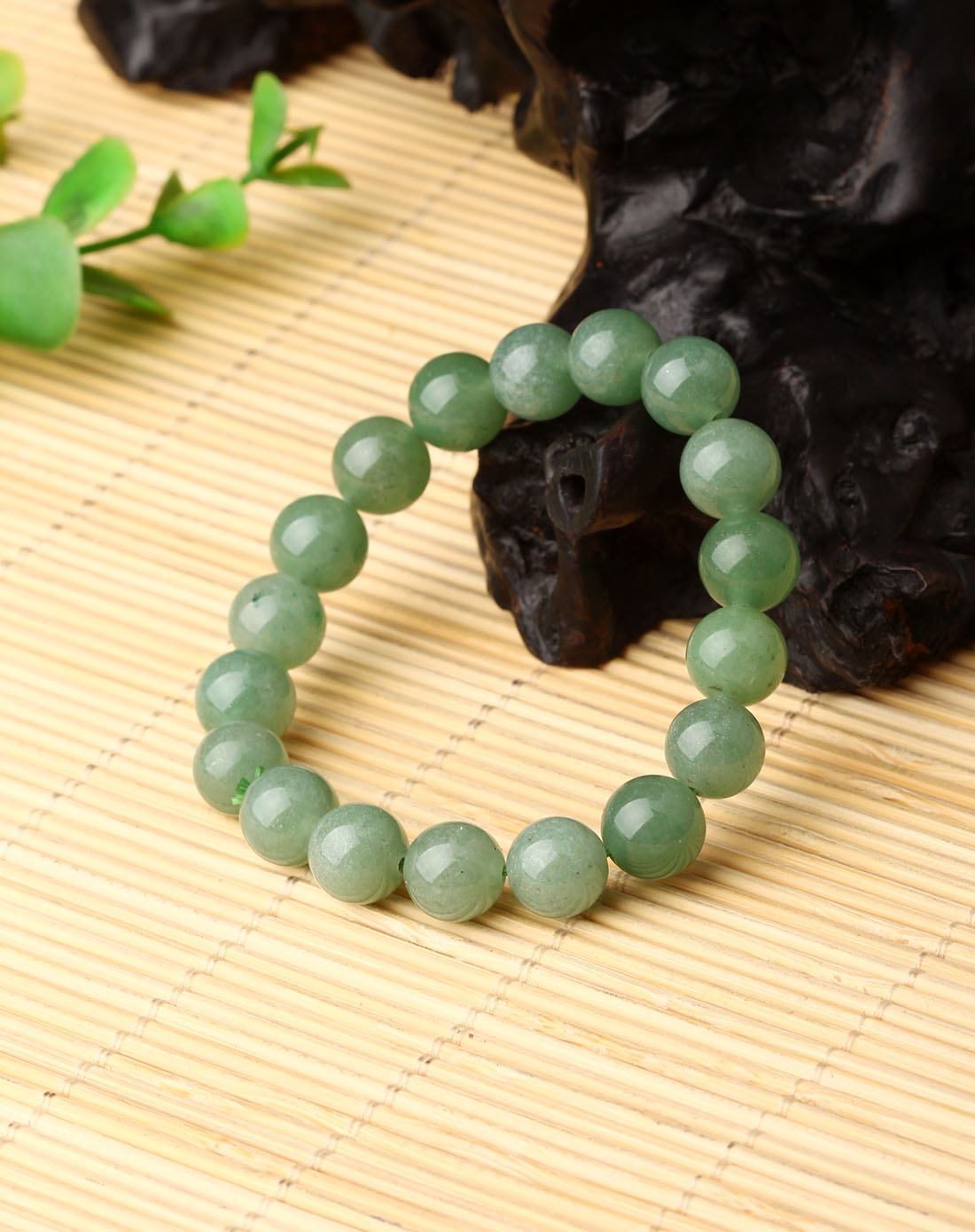 天然东陵玉圆珠手链附证书