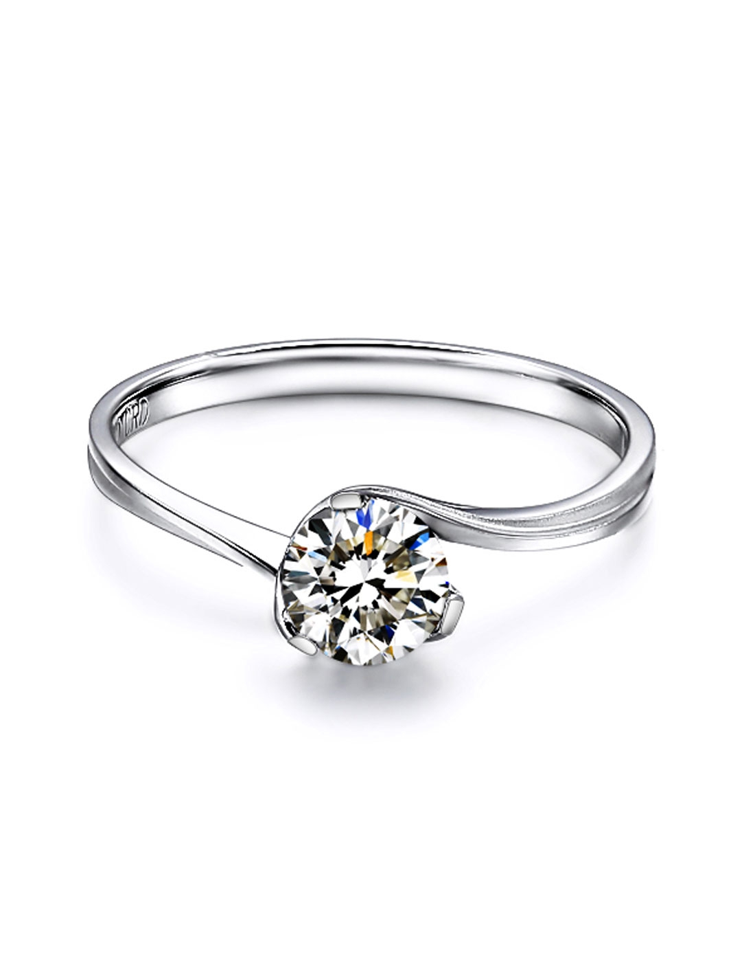 克徕帝crd珠宝专场-18k金三爪珍爱钻石女戒1克拉