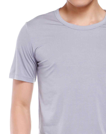 男款银灰蓝色舒适稳重短袖家居服套装