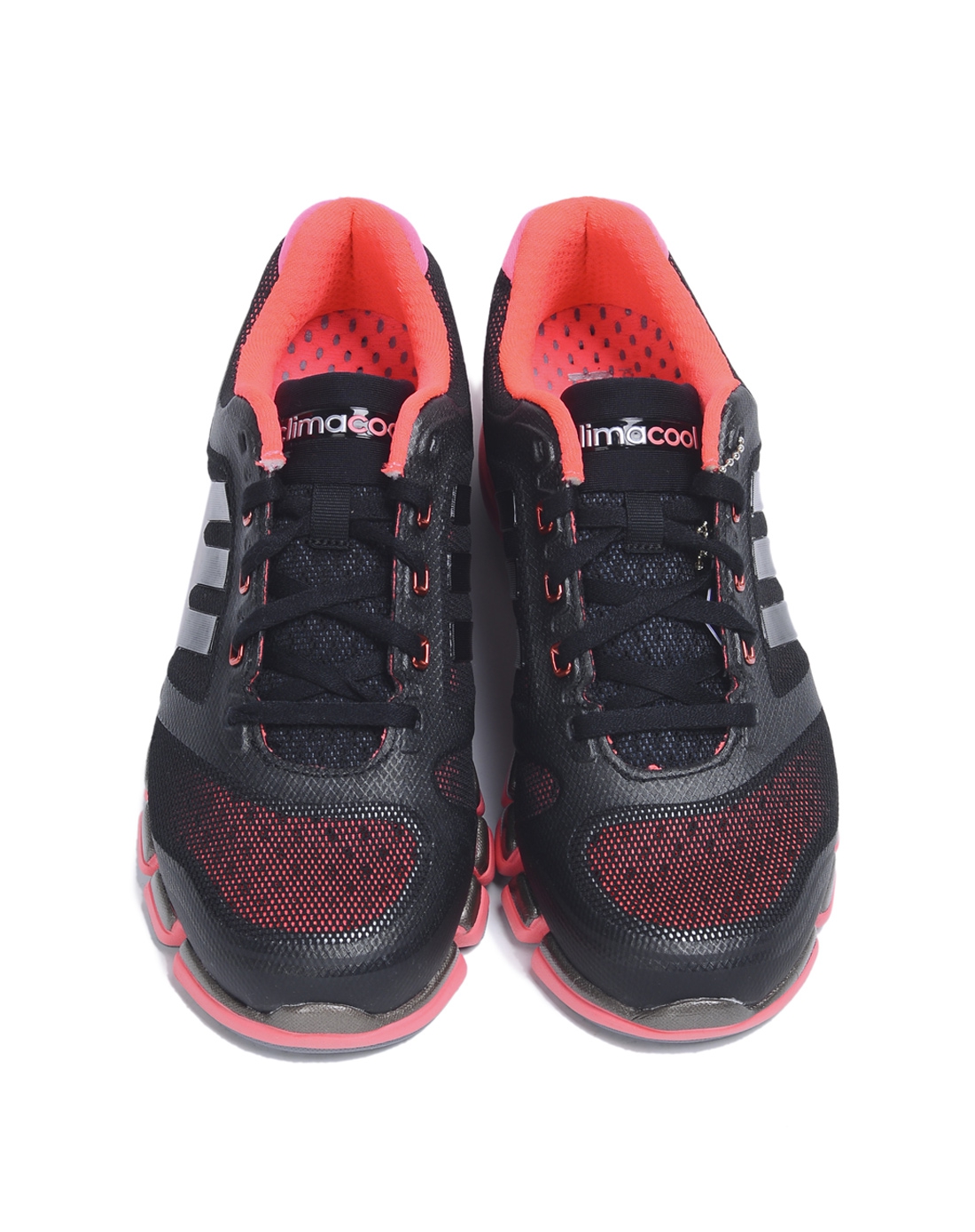 阿迪达斯adidas女子黑/西瓜红跑步鞋q23681_唯品会