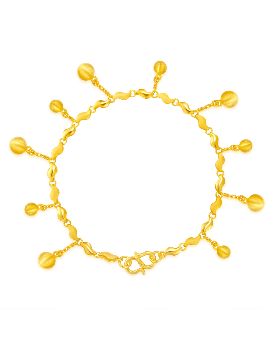 六福珠宝lukfook jewellery专场-足金绽放幸福黄金手链(计价)12.88克
