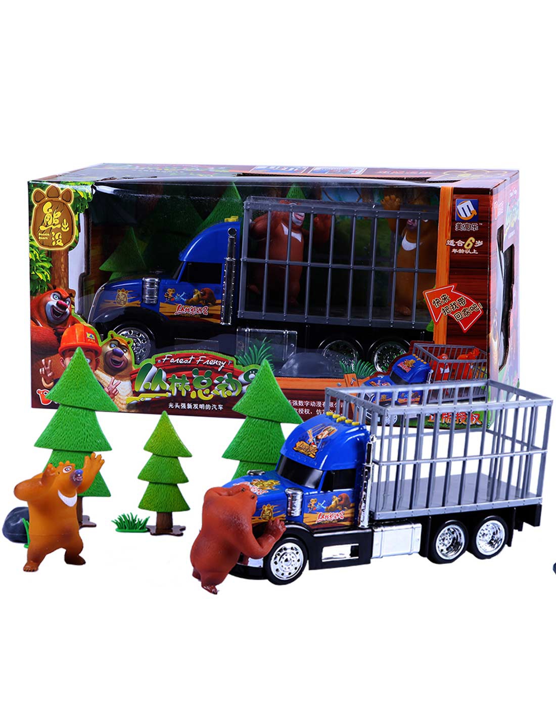 美高乐 熊出没电动玩具车大卡车场景玩具