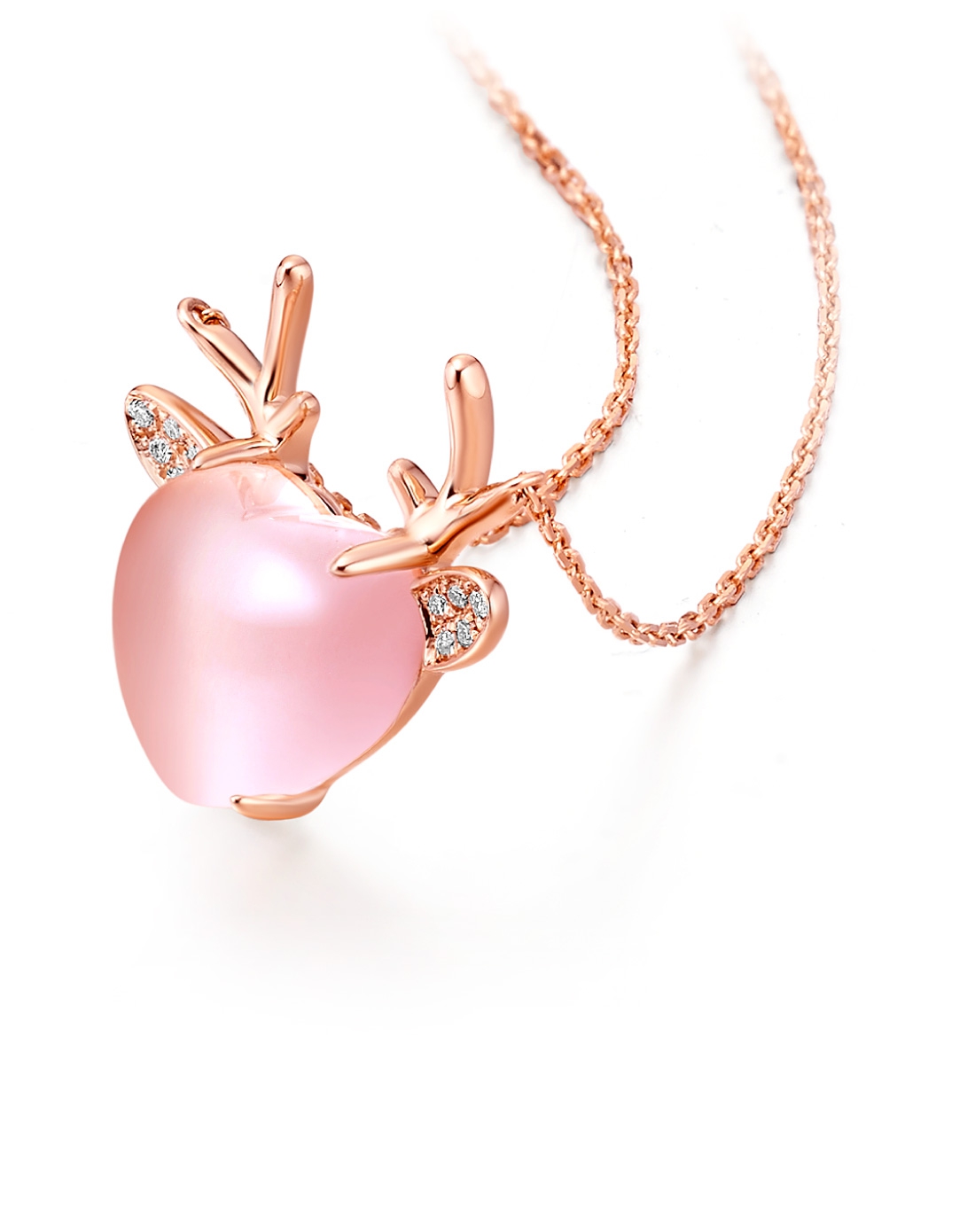 周大福chow tai fook珠宝专场-爱心小鹿10k金金吊坠