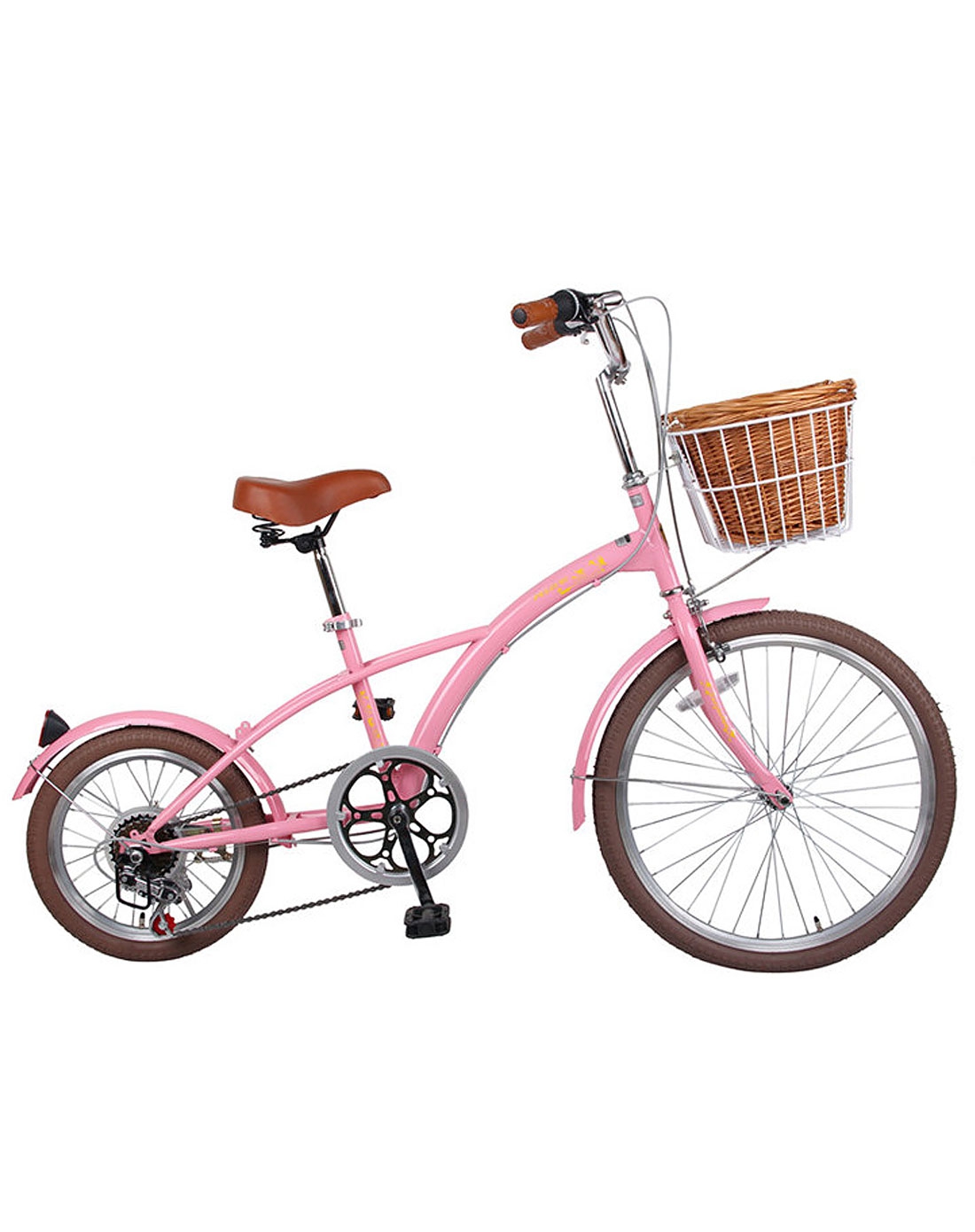 粉红色24寸大小轮淑女车自行车